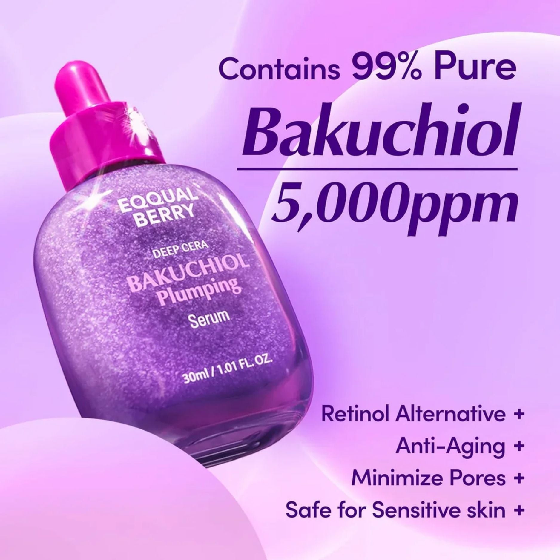 EQQUALBERRY Bakuchiol Plumping Serum 30ml Secondary image