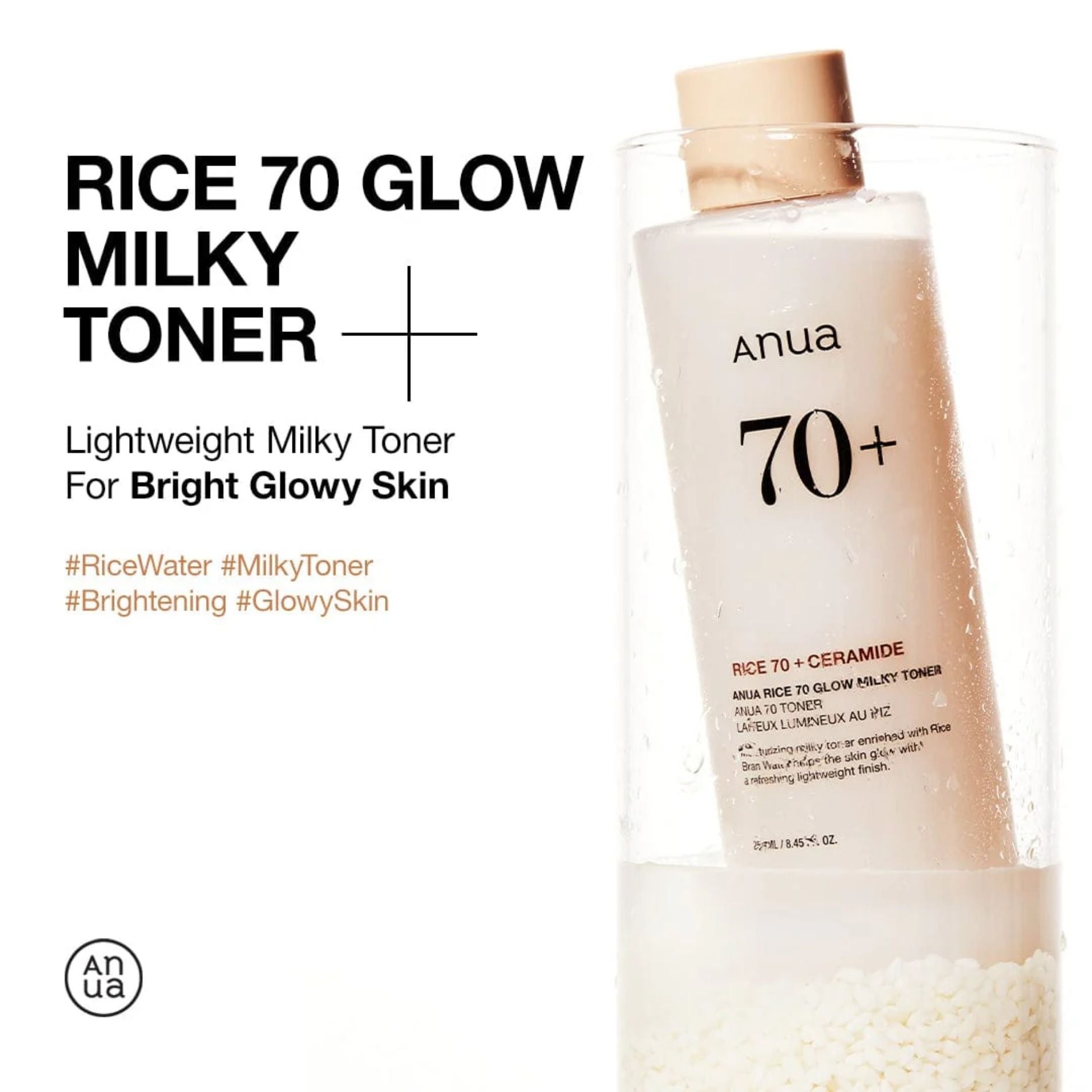 Anua Rice 70 + Ceramide Glow Milky Toner 250ml