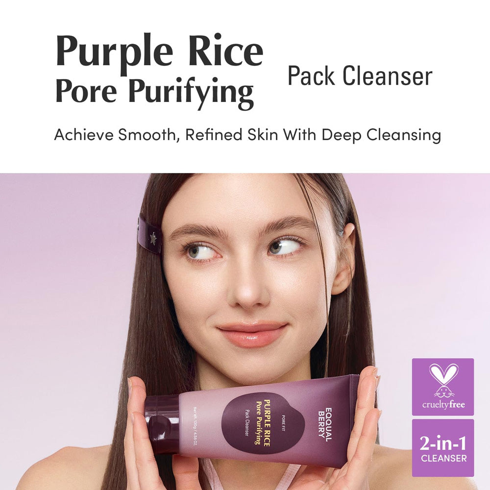 EQQUALBERRY Purple Rice Pore Purifying Pack Cleanser 130g Secondary image